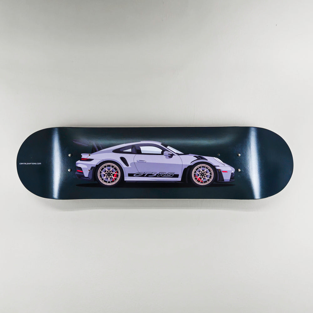 Porsche 911 992 GT3 RS Grey on BRR Skate Deck