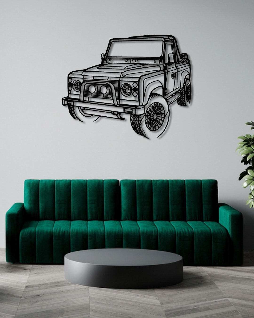 Defender 90 Angle Perspective Metal Wall Art