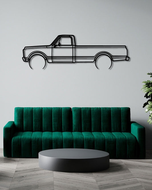 1969 Chevrolet C20 Detailed Metal Wall Art Frame