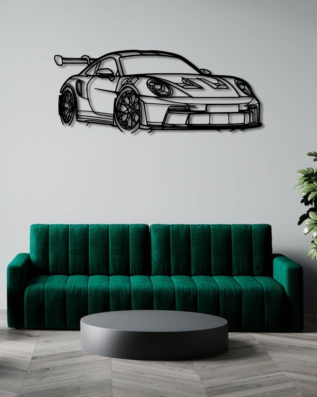 Porsche 911 992 Gt3 RS Front Three Quarter Perspective Metal Wall Art