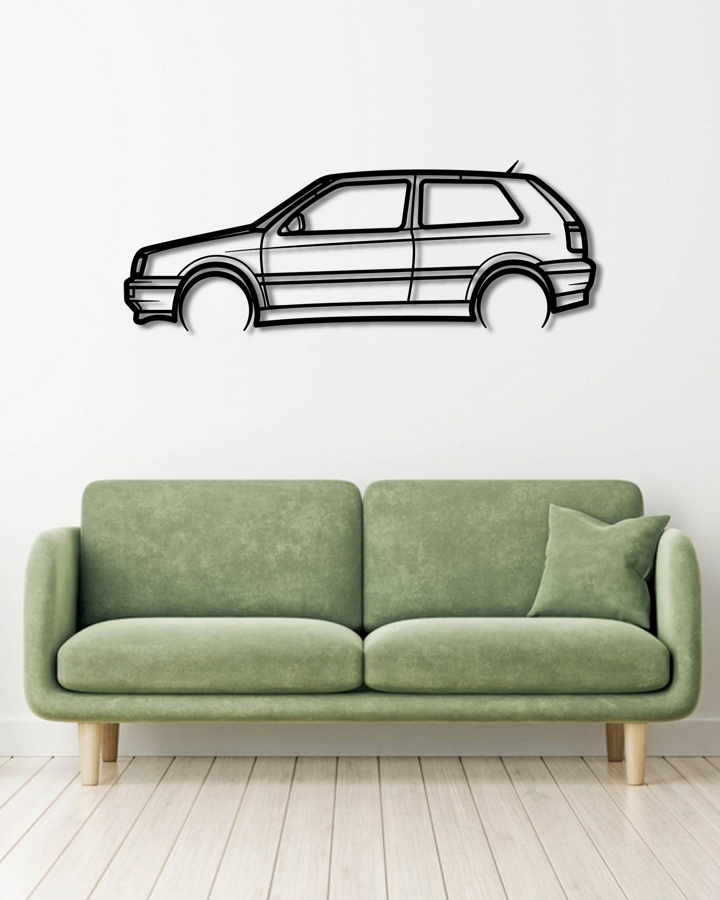 VW GOLF MK 3 METAL WALL ART