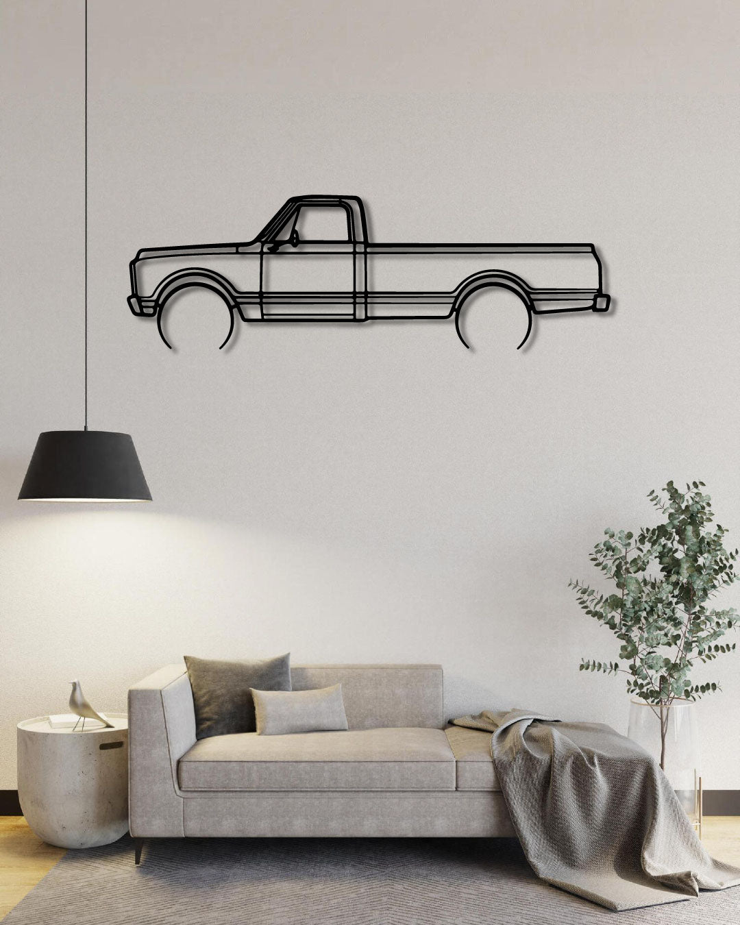 1969 Chevrolet C20 Detailed Metal Wall Art Frame