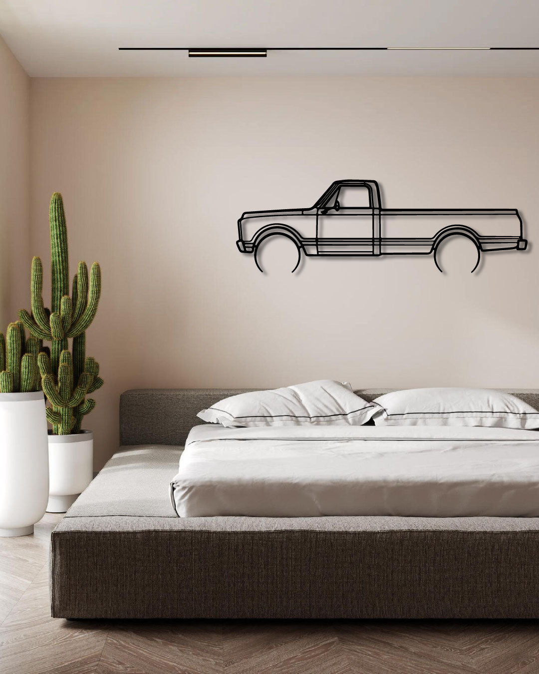 1969 Chevrolet C20 Detailed Metal Wall Art Frame
