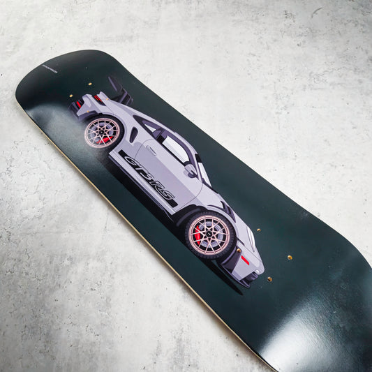 Porsche 911 992 GT3 RS Grey on BRR Skate Deck