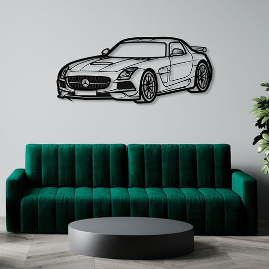 MERCEDES BENZ SLS AMG 2014 PERSPECTIVE METAL WALL ART
