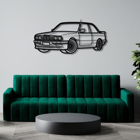 BMW E30 323I PERSPECTIVE METAL WALL ART