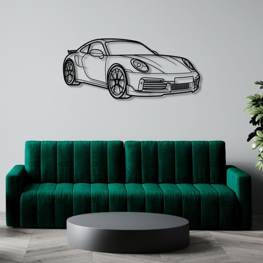 PORSCHE 911 TURBO S COUPE PERSPECTIVE METAL WALL ART