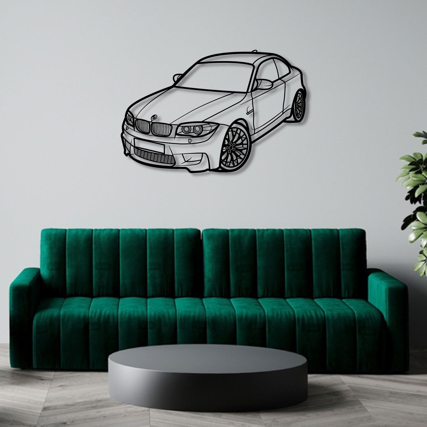 BMW M1 COUPE FRONT THREE QUARTER PERSPECTIVE METAL WALL ART