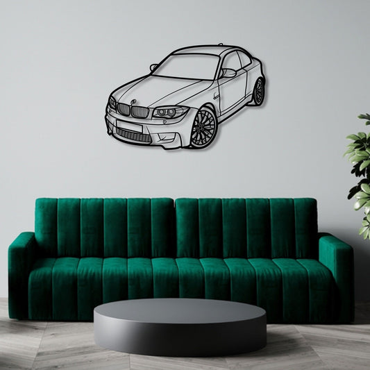 BMW M1 COUPE FRONT THREE QUARTER PERSPECTIVE METAL WALL ART