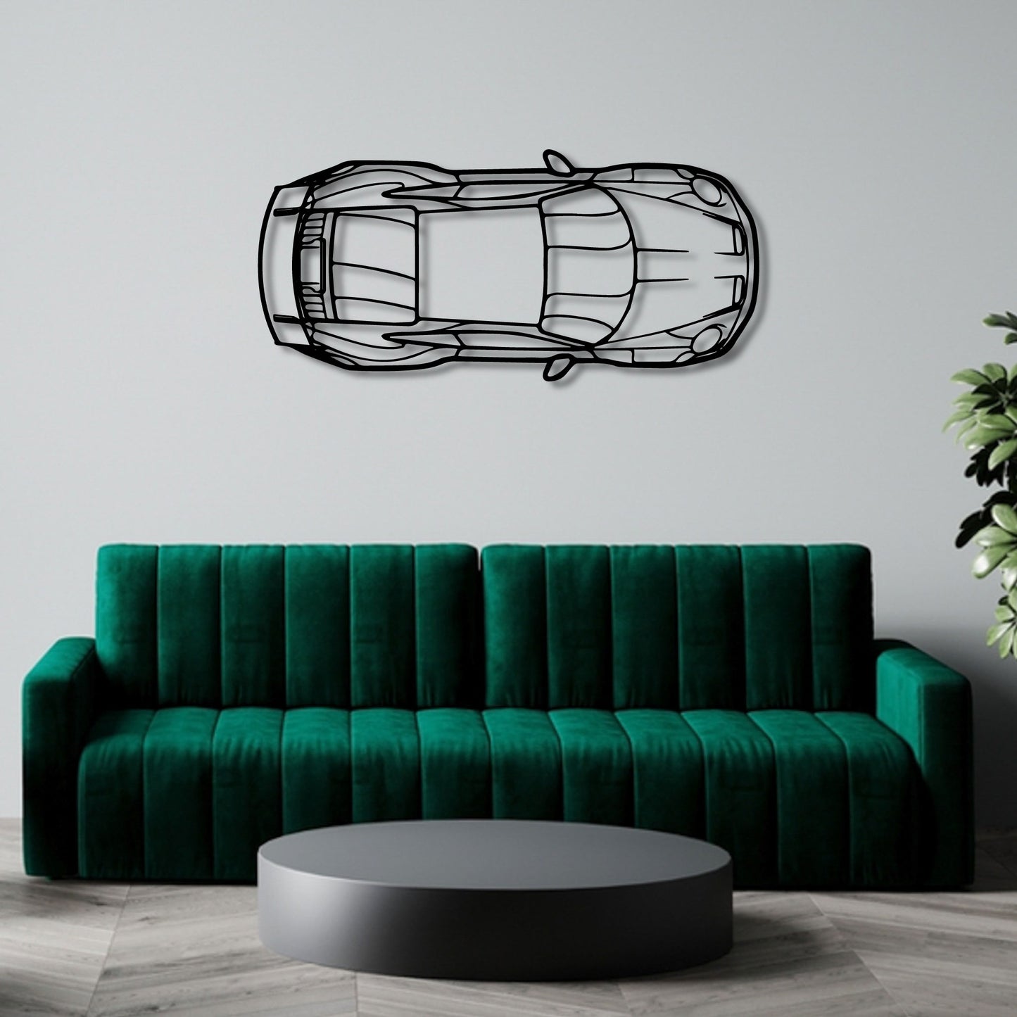 PORSCHE 911 992 GT3 RS PERSPECTIVE TOP VIEW METAL WALL ART