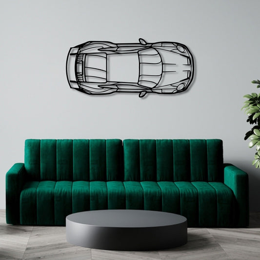 PORSCHE 911 992 GT3 RS PERSPECTIVE TOP VIEW METAL WALL ART