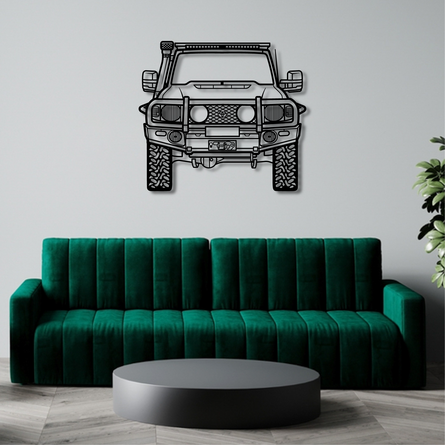 TOYOTA LAND CRUISER FRONT PERSPECTIVE METAL WALL ART