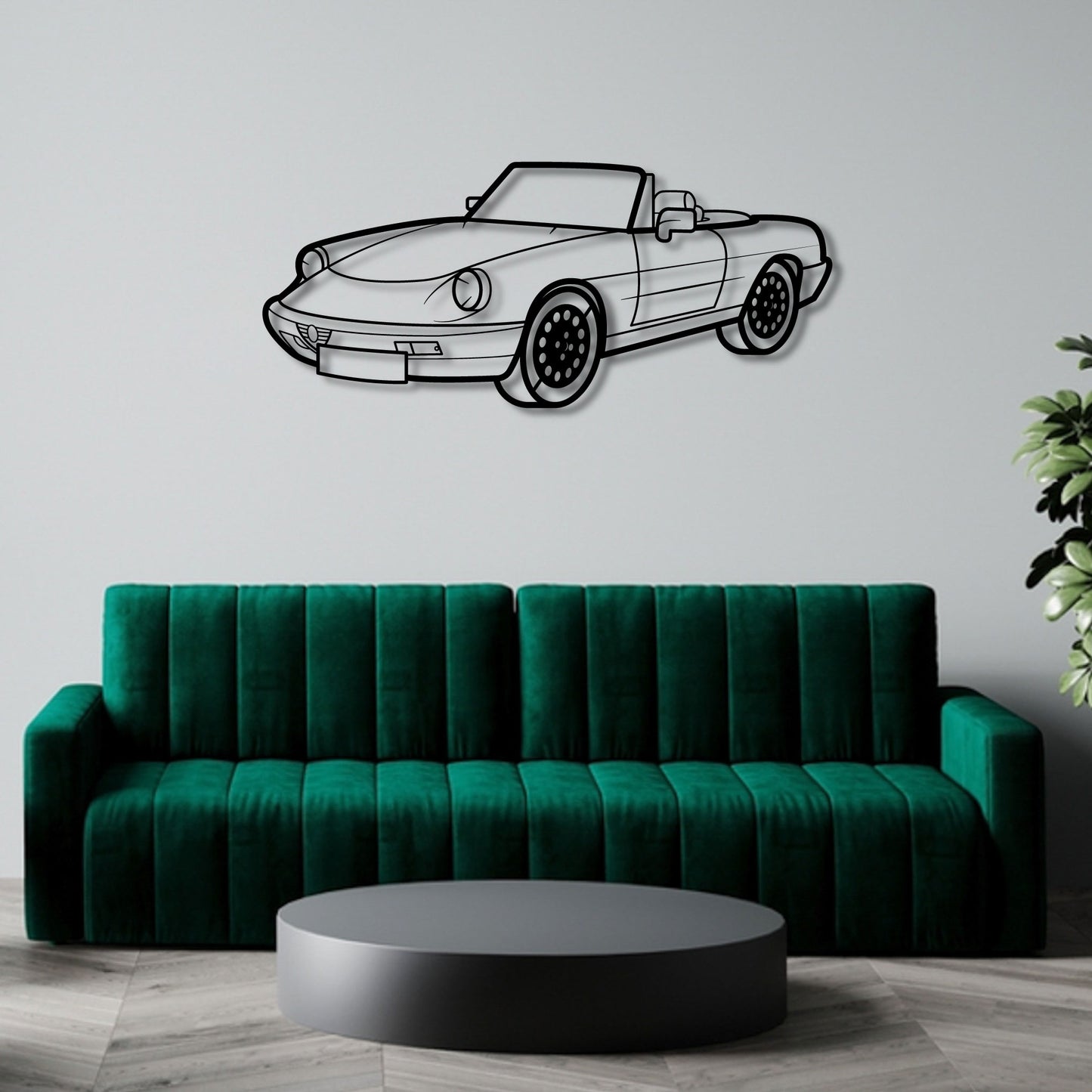 ALFA ROMEO DUETTO SPIDER SERIES 2 1966 PERSPECTIVE METAL WALL ART