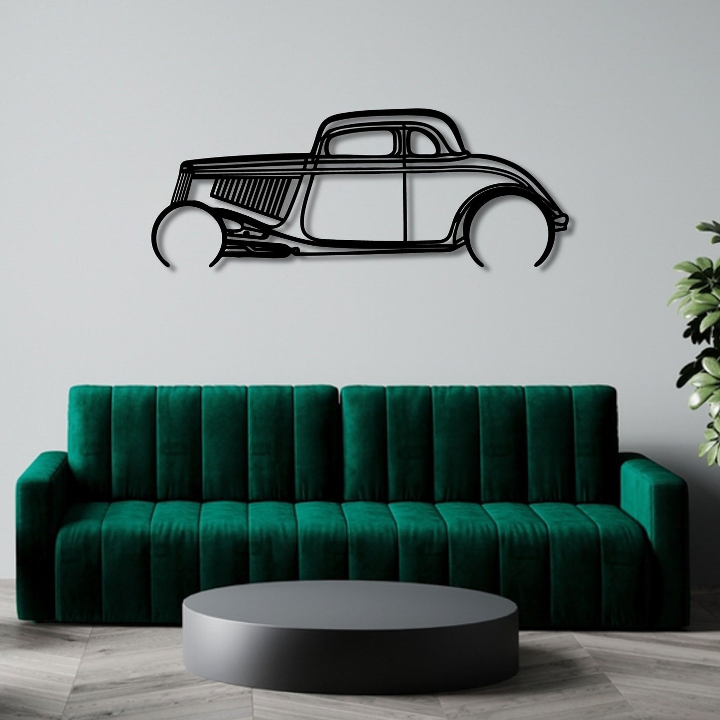 1934 FORD HIGHBOY HOT ROD METAL WALL ART