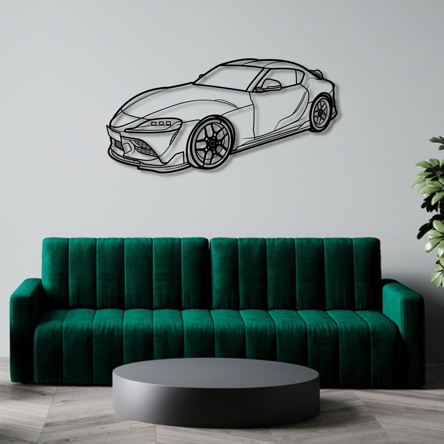 TOYOTA SUPRA MK 5 PERSPECTIVE METAL WALL ART