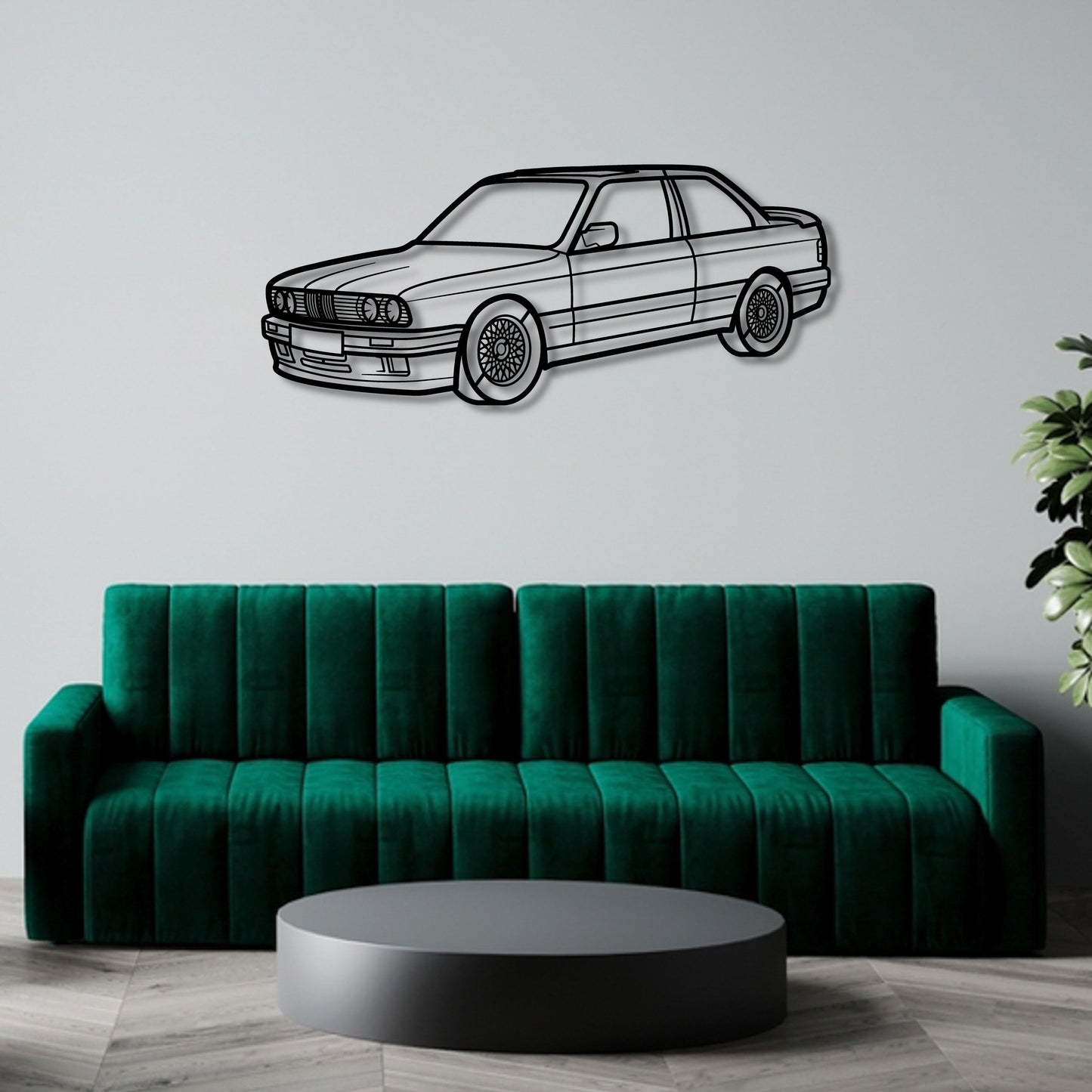 BMW E30 325IS PERSPECTIVE METAL WALL ART