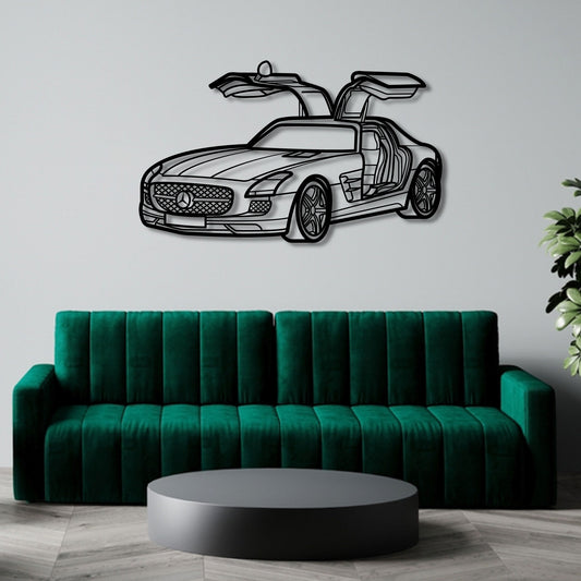 MERCEDES BENZ SLS AMG OPEN DOORS PERSPECTIVE METAL WALL ART