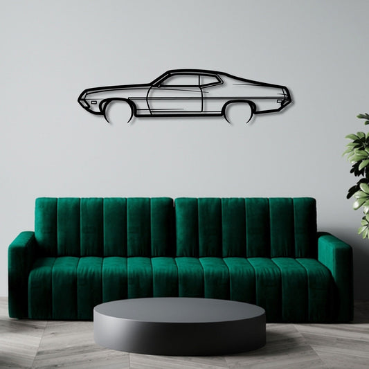 1970 FORD TORINO GT SPORTSROOF METAL WALL ART