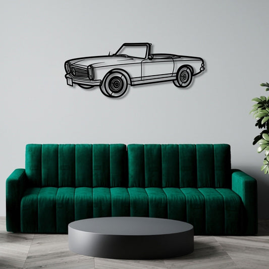 MERCEDES BENZ "PAGODA" 230 SL CONVERTIBLE PERSPECTIVE METAL WALL ART