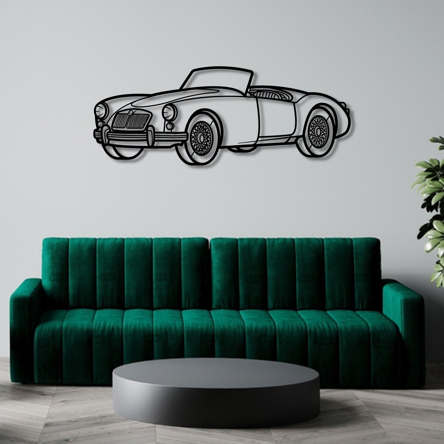 MG A 1500 ROADSTER 1956 PERSPECTIVE METAL WALL ART