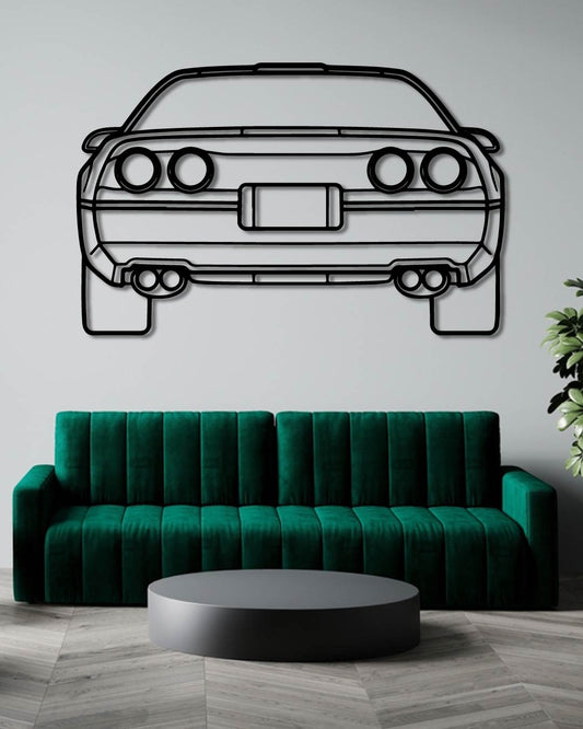 Corvette C4 1990 Back Perspetive Metal Wall Art