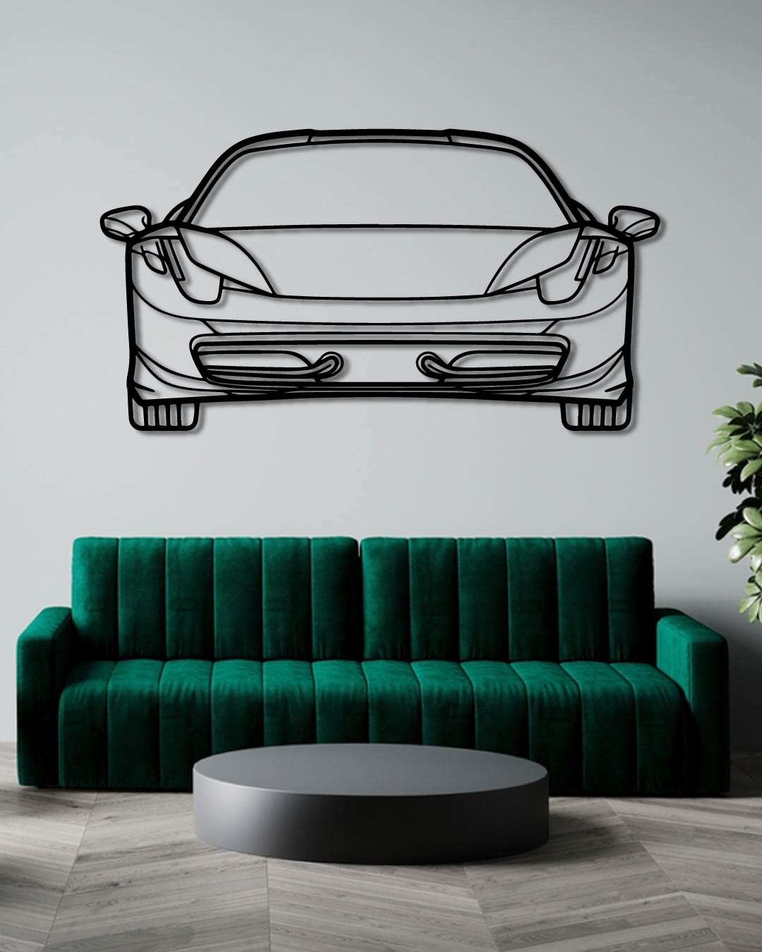 Ferrari 458 Italia 2005 Front Perspetive Metal Wall Art