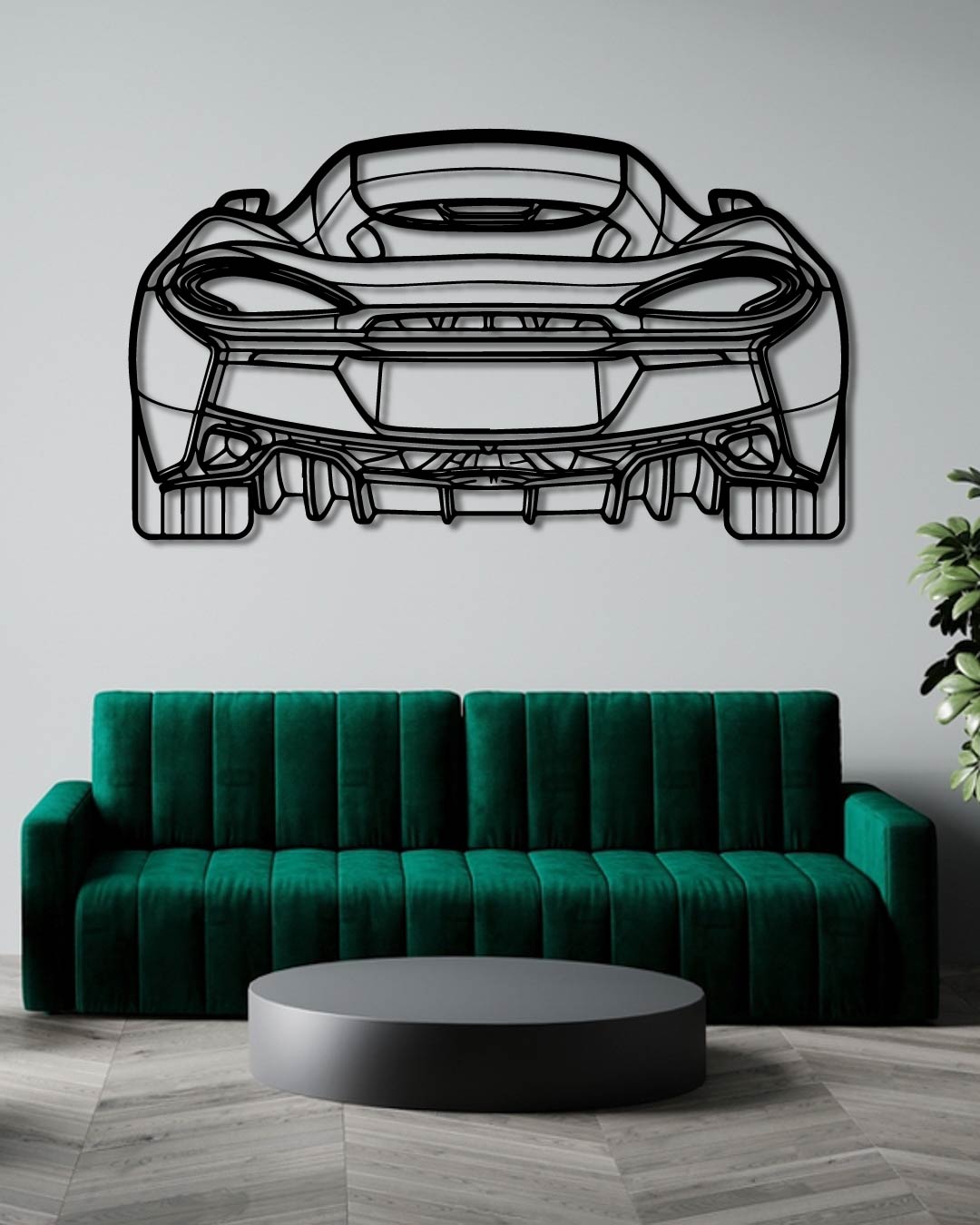 Mclaren 570GT Back Perspetive Metal Wall Ar