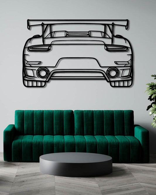 Porsche 911 GT2 RS model 991 Back Perspetive Metal Wall Art