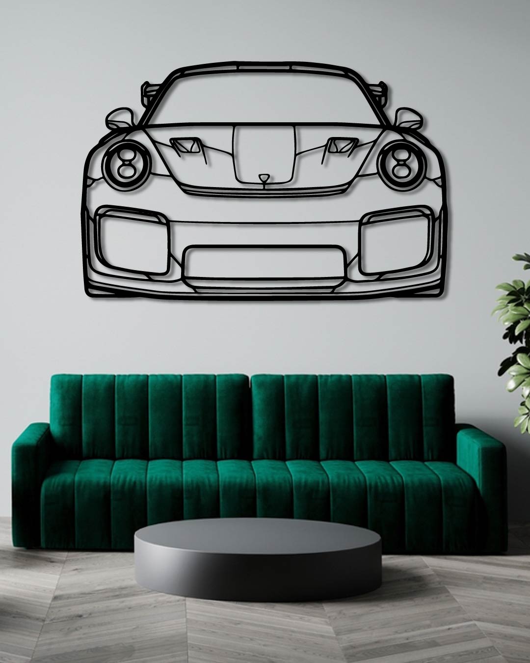 Porsche 911 GT2 RS model 991 Front Perspetive Metal Wall Art