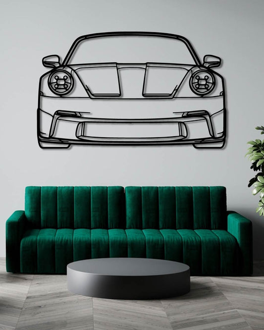 Porsche 911 GT3 Touring model 992 Front Perspetive Metal Wall Art