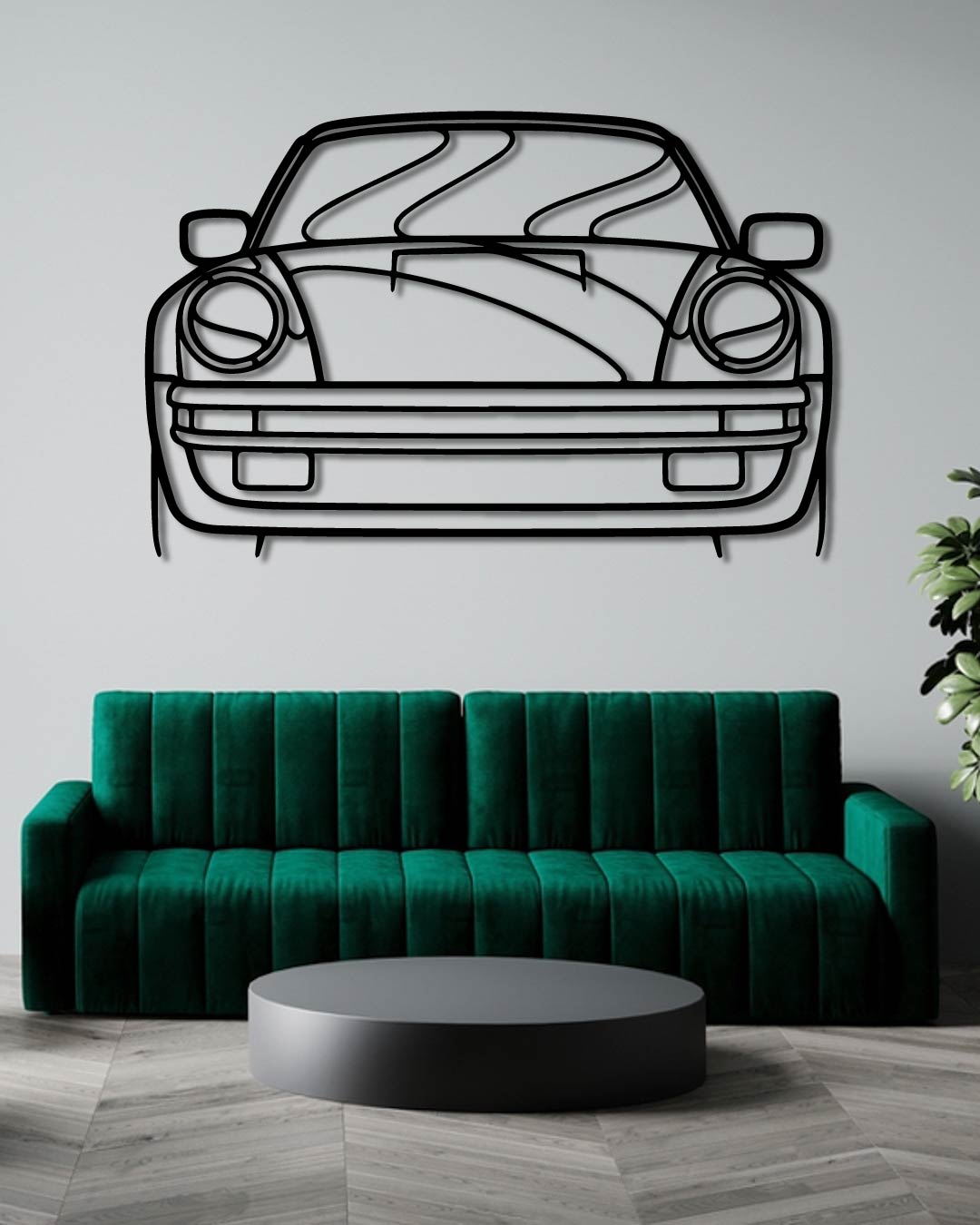 Porsche 911 turbo model 930 Front Perspetive Metal Wall Art