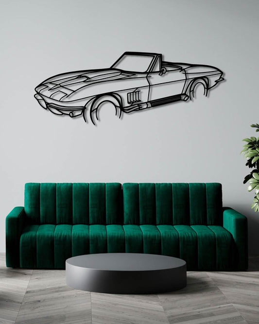 Corvette C2 Perspetive Metal Wall Art