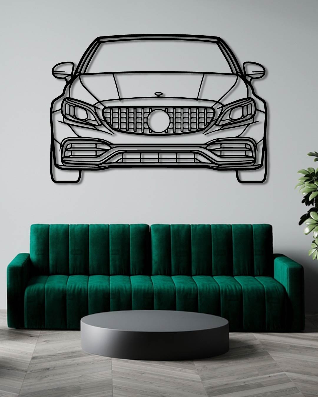 Mercedes-benz C63 AMG Front Perspetive Metal Wall Art