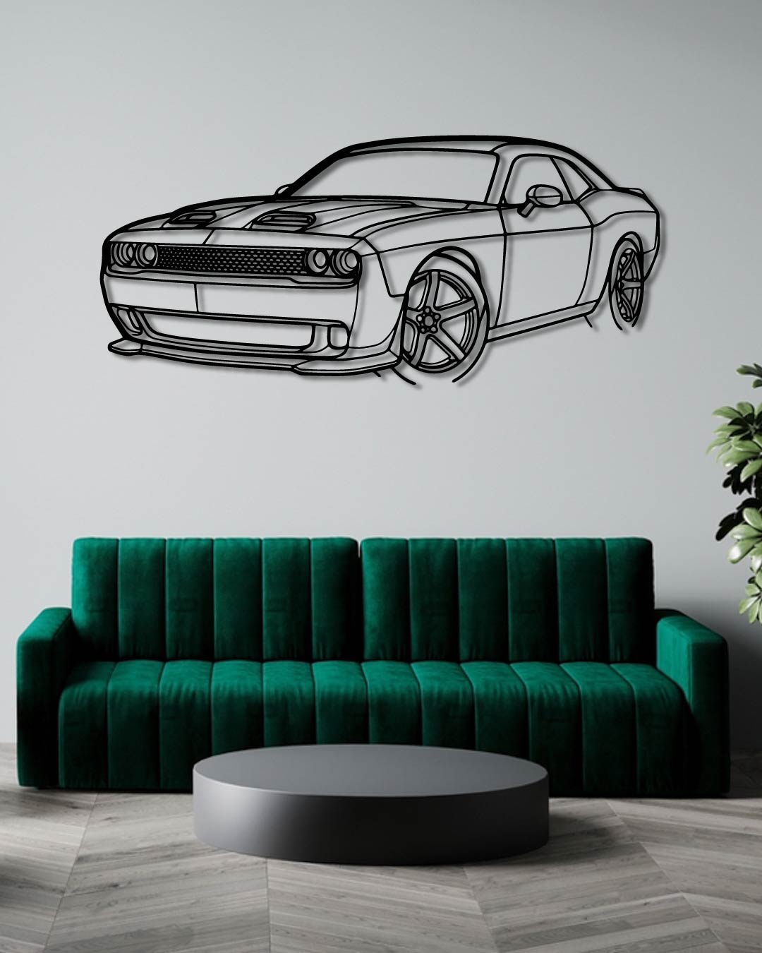 Dodge Challenger SRT 2023 Perspetive Metal Wall Art