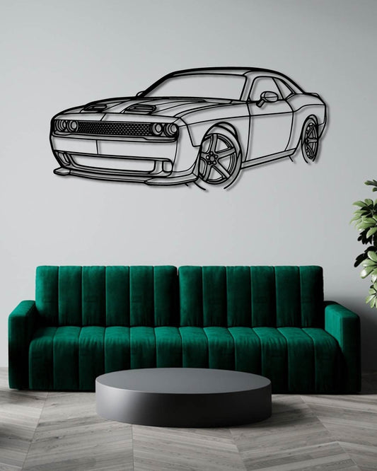 Dodge Challenger SRT 2023 Perspetive Metal Wall Art