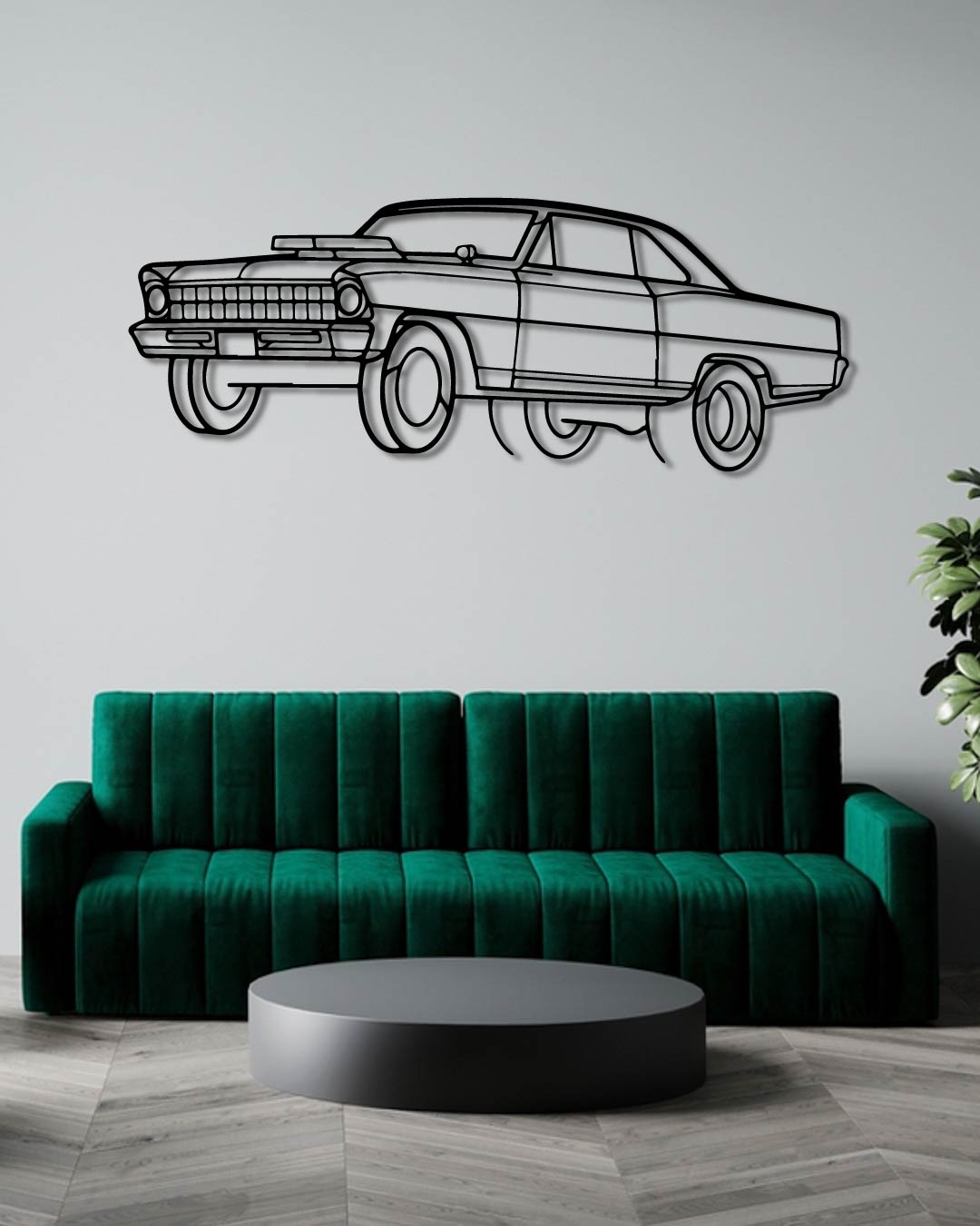 Chevrolet Chevy II 1967 Perspetive Metal Wall Art.ai