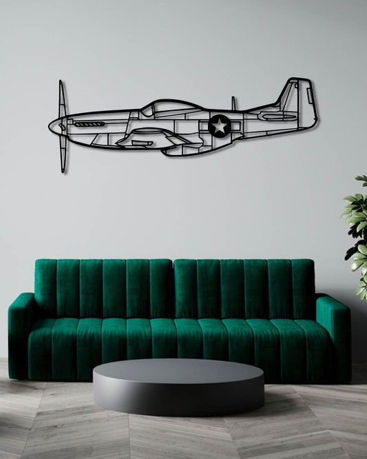 P-51 Mustang Metal Wall Art