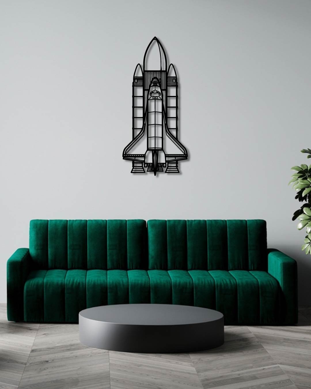 Space System Rocket Metal Wall Art