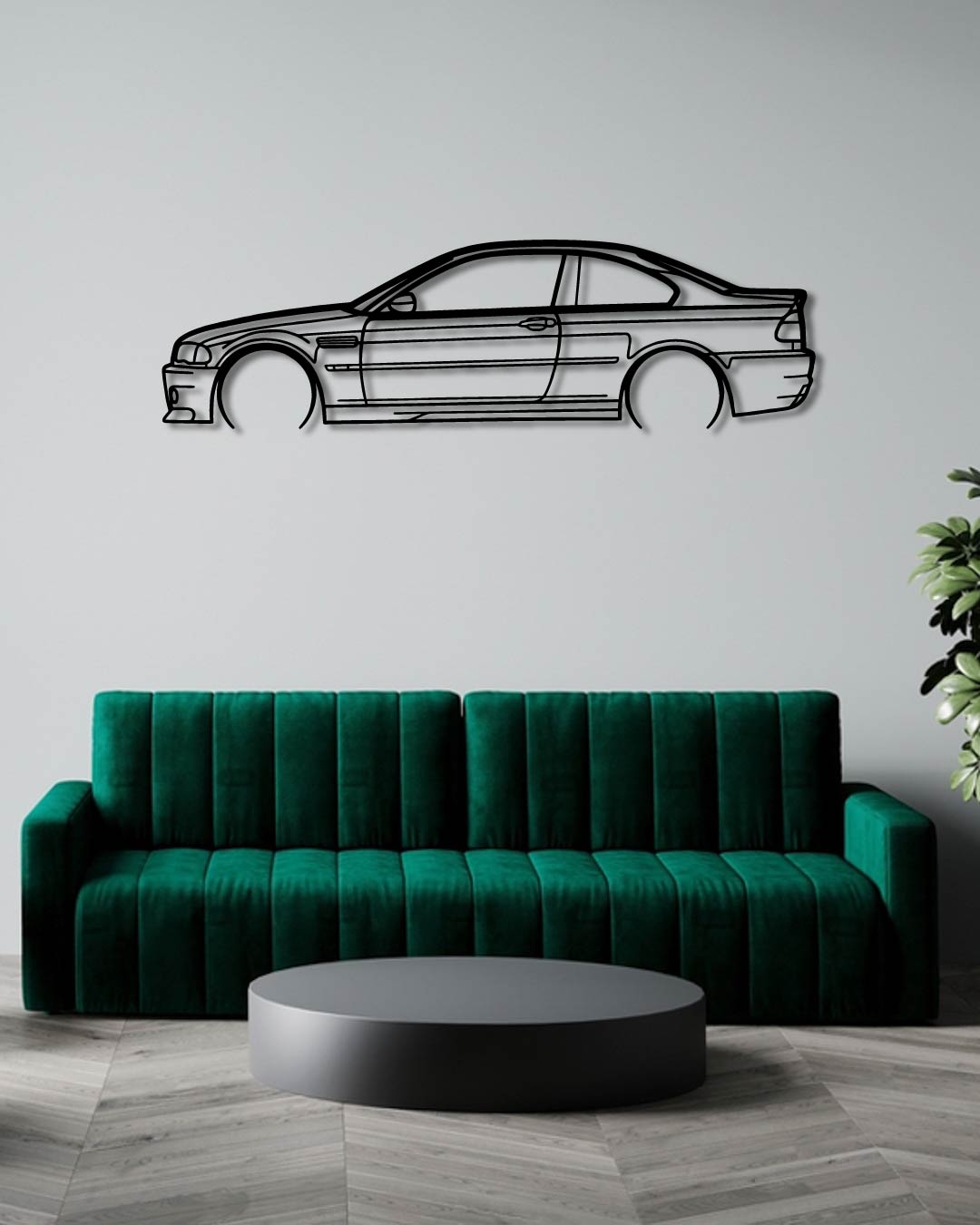 BMW E46 M3 DETAILED metal wall art frame