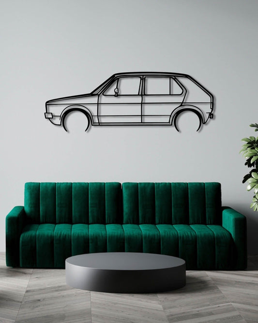 VW GOLF MK 1 4 DOOR METAL WALL ART
