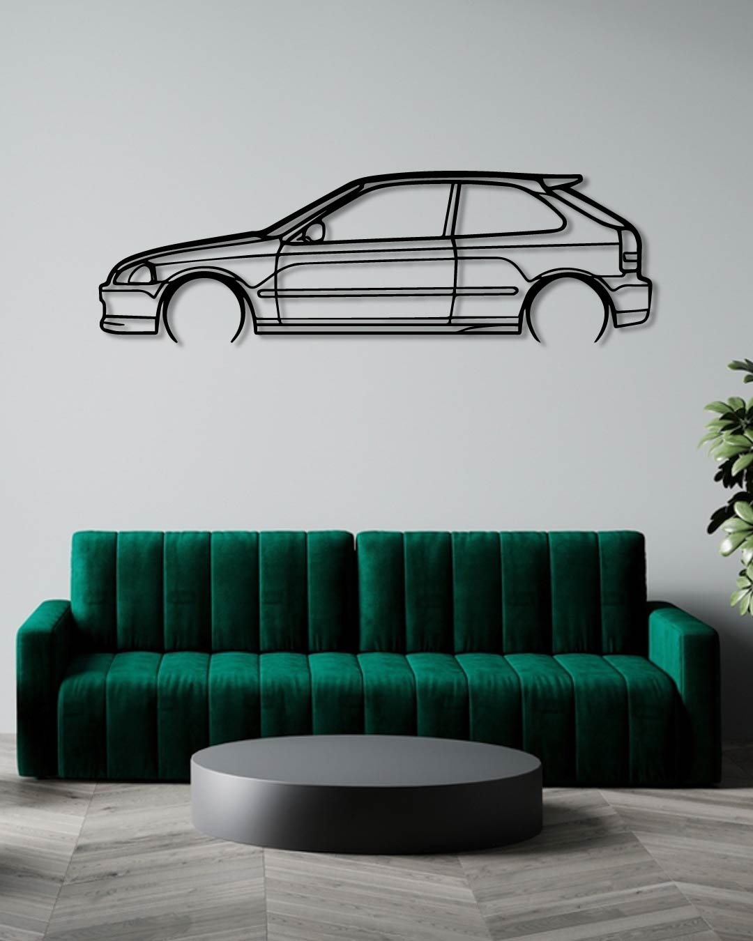 HONDA Civic EG metal wall art frame