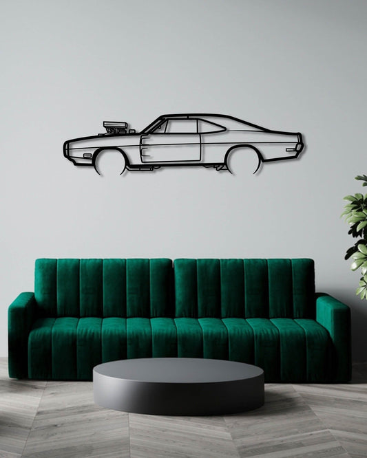 DOM'S 68 CHARGER FAST AND FURIOUS METAL WALL ART