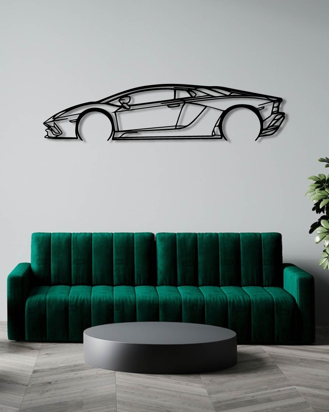 LAMBORGHINI AVENTADOR DETAILED metal wall art frame