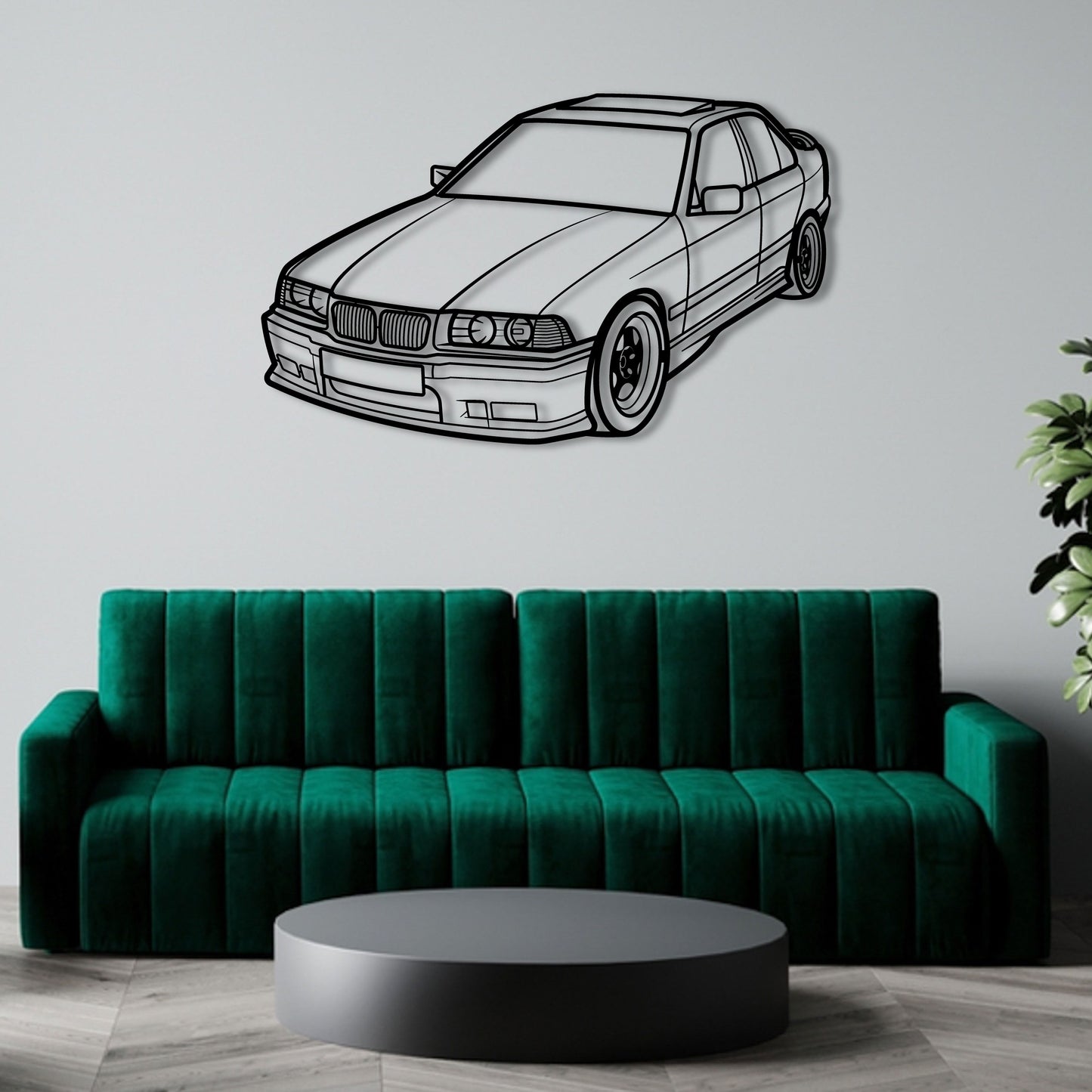 BMW E36 PERSPECTIVE METAL WALL ART