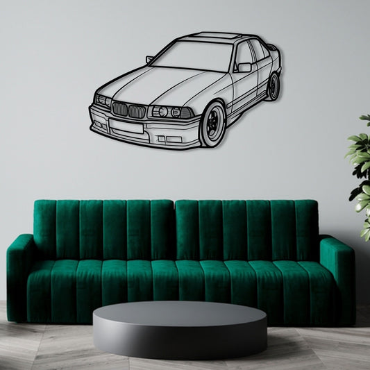 BMW E36 PERSPECTIVE METAL WALL ART