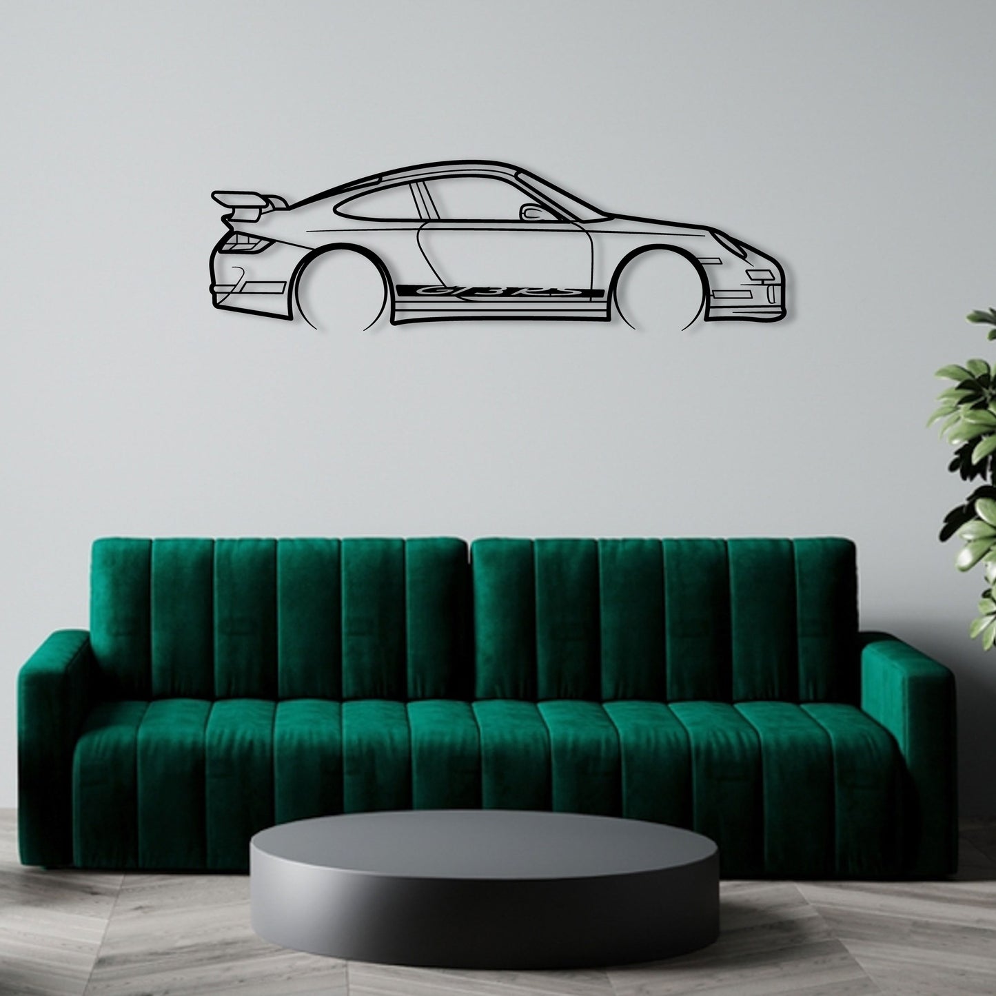 PORSCHE 997 GT3 RS DETAILED METAL WALL ART