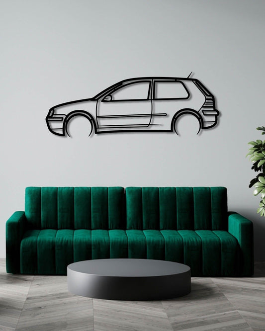VW GOLF MK 4 2 DOOR METAL WALL ART