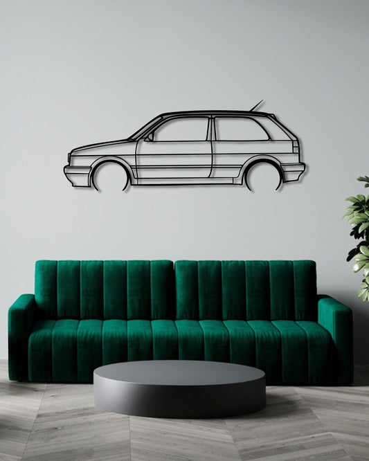 VW GOLF MK 2 2 DOOR METAL WALL ART