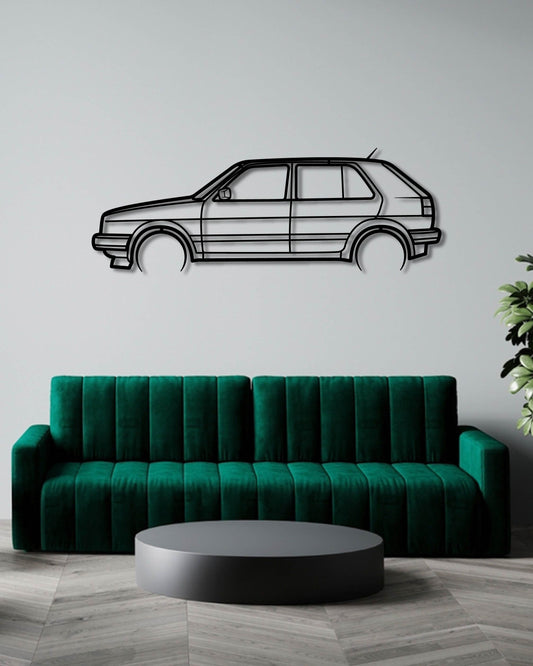 VW GOLF MK 2 4 DOOR METAL WALL ART