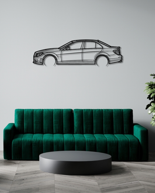 MERCEDES BENZ C63 AMG W204 4 DOOR METAL WALL ART